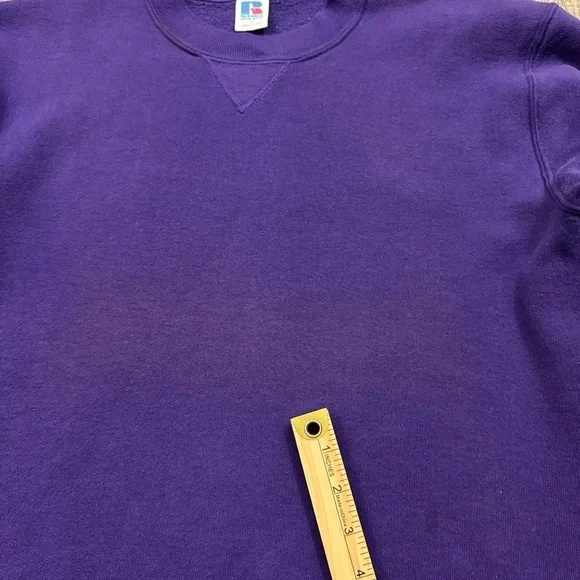 Vintage 80s Russell Athletic Sun Faded Purple Crewneck Sweatshirt USA - Picture 6 of 6